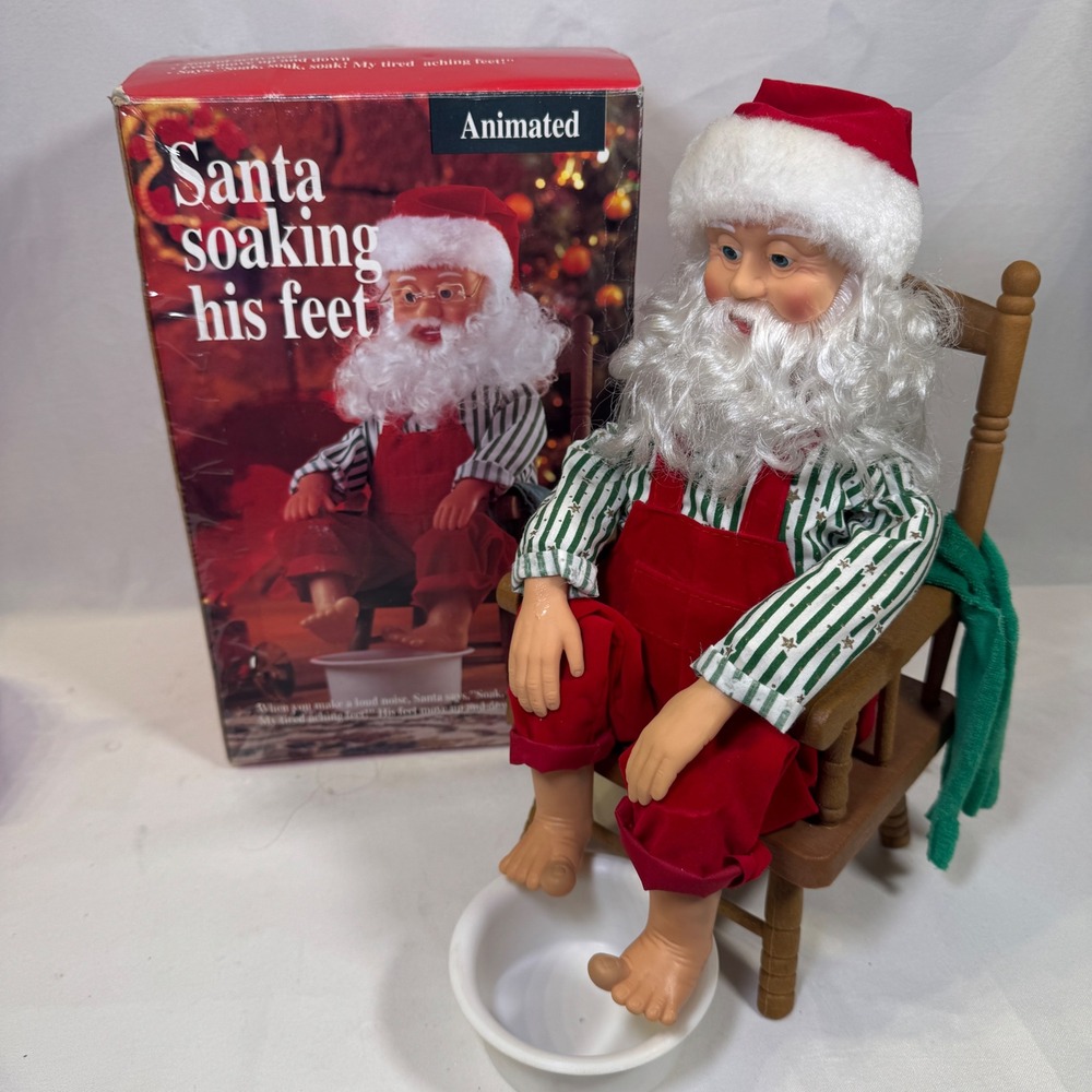 Gemmy Animated Santa Soaking His Feet Northpole Productions Talking Christmas